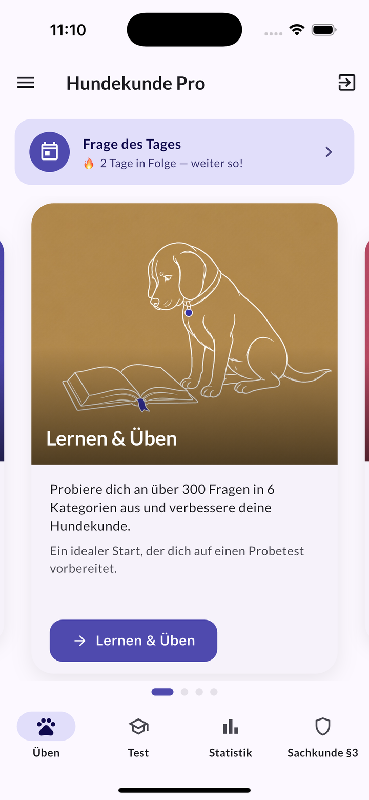 Hundekunde Pro Menü-Screenshot
